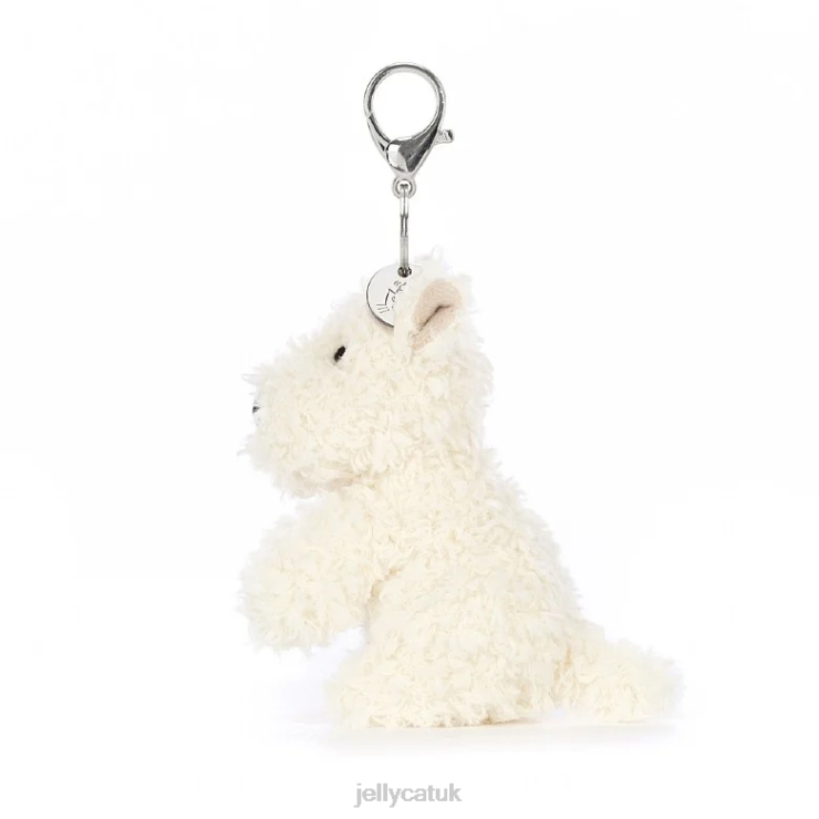 Jellycat Accessory V248Z642 Munro Scottie Dog Bag Charm Cream