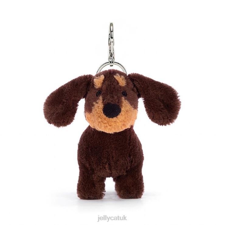 Jellycat Accessory V248Z70 Otto Sausage Dog Bag Charm Brown