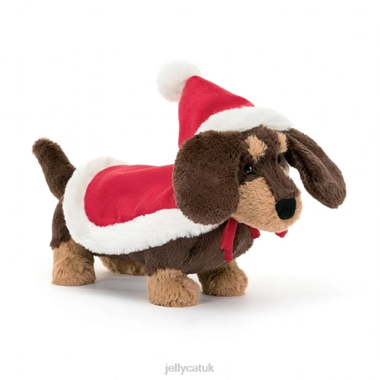 Jellycat Book V248Z305 Otto\s Snowy Christmas Book  Winter Warmer Otto Sausage Dog Brown