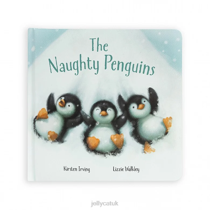 Jellycat Book V248Z649 The Naughty Penguins Book and Peanut Penguin Grey