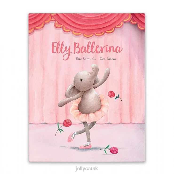 Jellycat Book V248Z691 Elly Ballerina Book and Dancing Darcey Elephant Grey