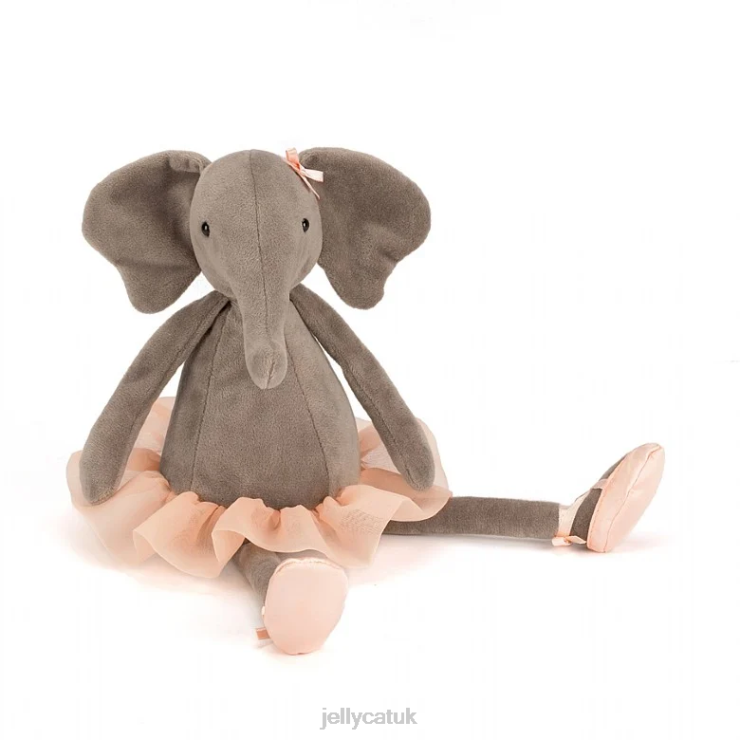 Jellycat Book V248Z691 Elly Ballerina Book and Dancing Darcey Elephant Grey