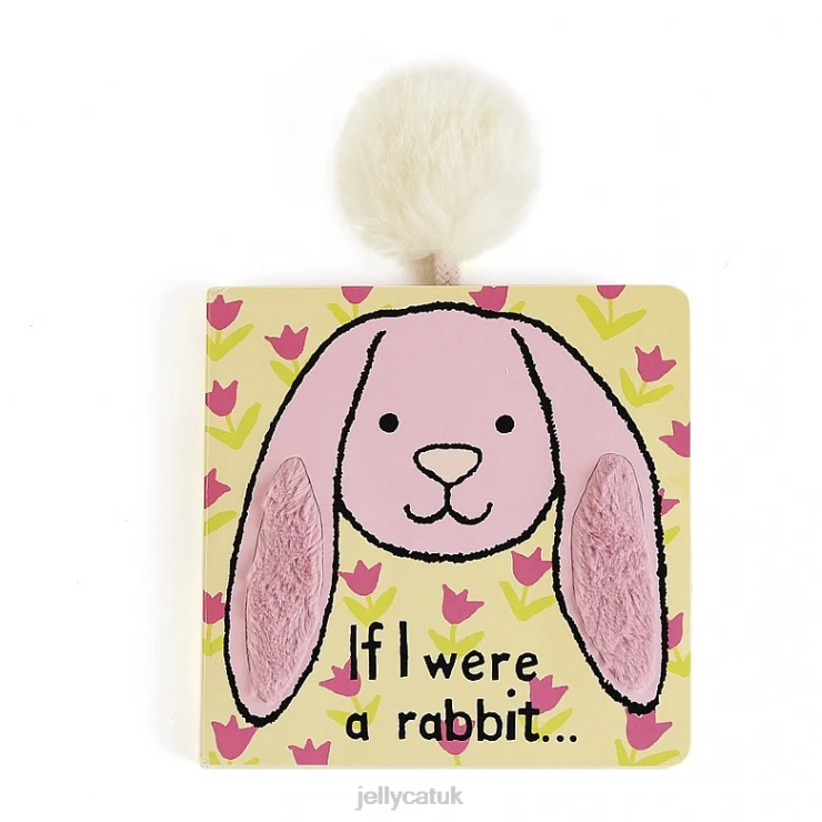 Jellycat Book V248Z705 If I Were A Rabbit Book and Bashful Tulip Bunny Pink