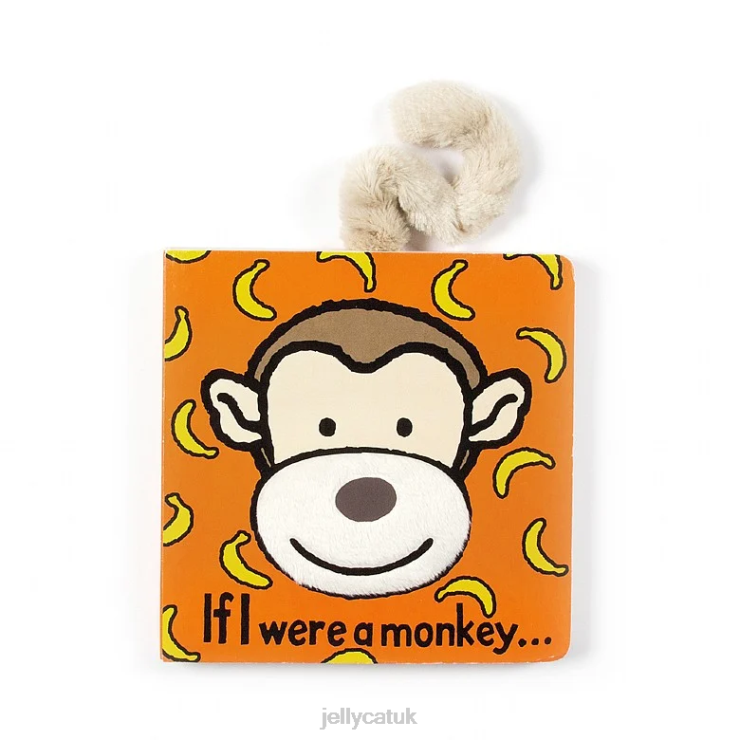 Jellycat Book V248Z724 If I Were A Monkey Book and Bashful Monkey Brown