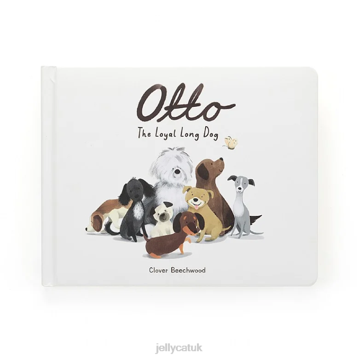 Jellycat Book V248Z730 Otto the Loyal Long Dog Book and Otto Sausage Dog Brown