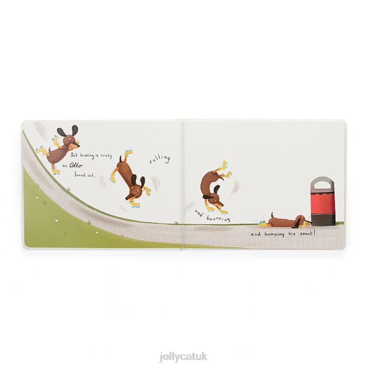 Jellycat Book V248Z730 Otto the Loyal Long Dog Book and Otto Sausage Dog Brown