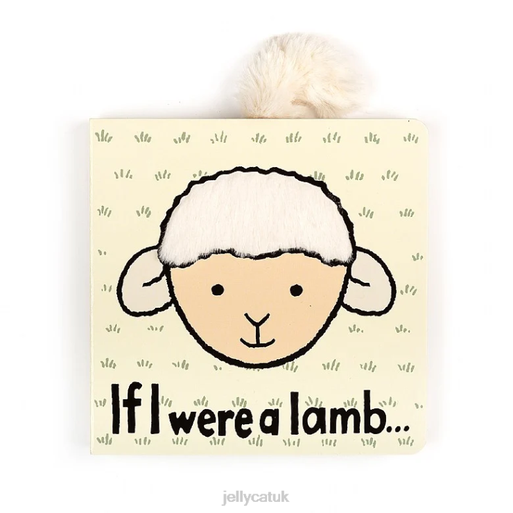 Jellycat Book V248Z735 If I Were A Lamb Book and Bashful Lamb Cream