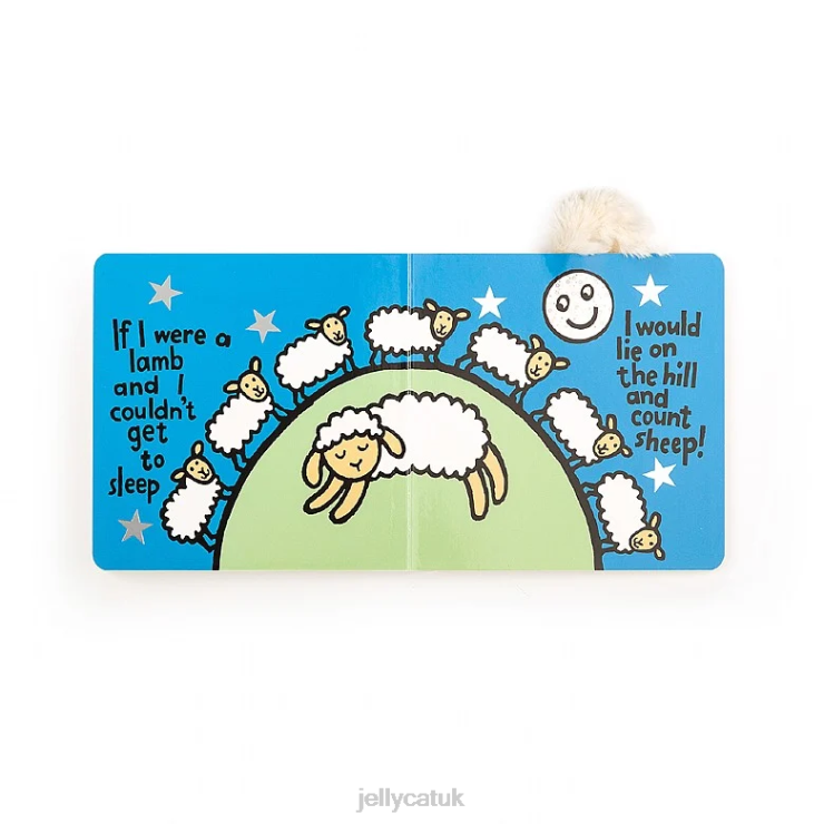 Jellycat Book V248Z735 If I Were A Lamb Book and Bashful Lamb Cream