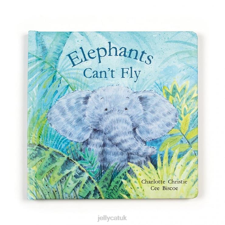 Jellycat Book V248Z736 Elephants Can\t Fly Book and Fuddlewuddle Elephant Blue