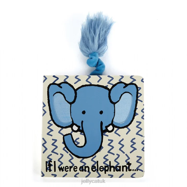 Jellycat Book V248Z745 If I Were An Elephant Book and Fuddlewuddle Elephant Blue