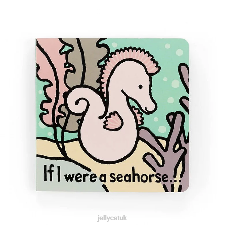 Jellycat Book V248Z762 If I Were A Seahorse Book and Sienna Seahorse Silver