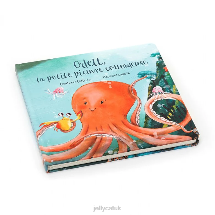 Jellycat Book V248Z794 Odell La Petite Pieuvre Courageuse Livre Multi-colour