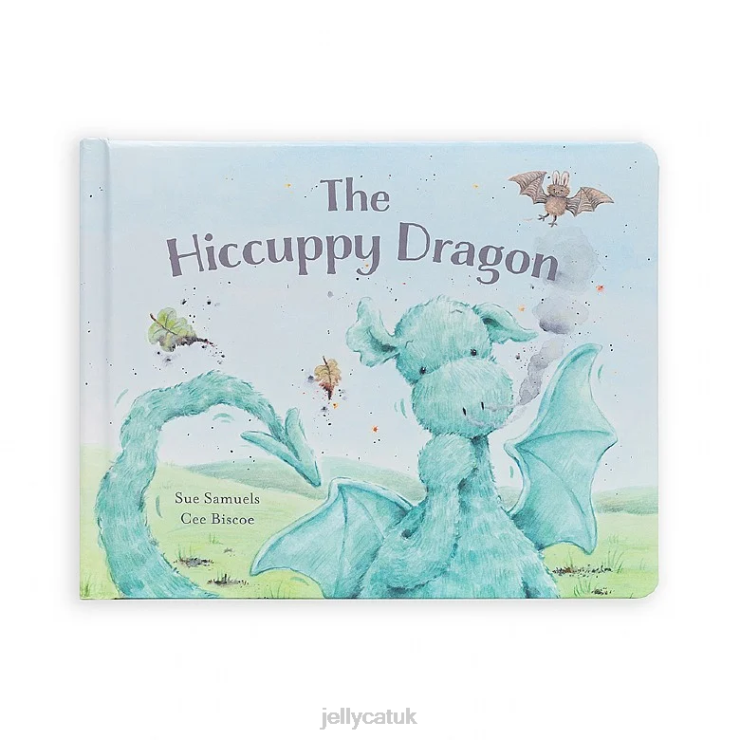 Jellycat Book V248Z811 The Hiccupy Dragon Book and Fuddlewuddle Dragon Green