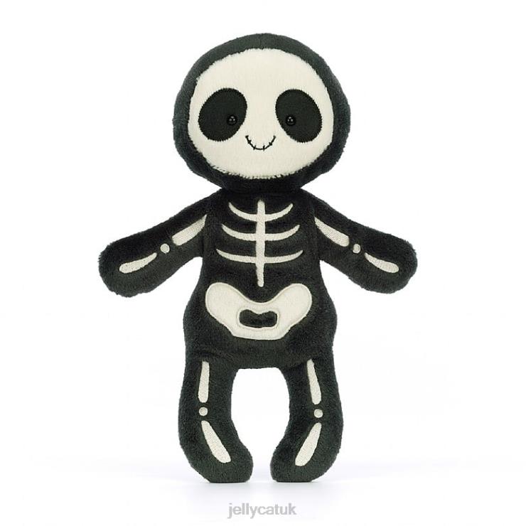 Jellycat Toy V248Z109 Skeleton Bob Black and White