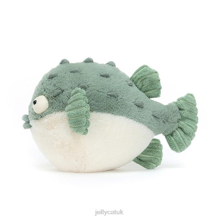 Jellycat Toy V248Z112 Pacey Pufferfish Blue and Cream