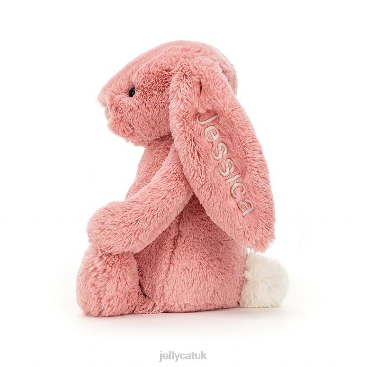 Jellycat Toy V248Z130 Personalised Bashful Petal Bunny Medium Sorbet Pink