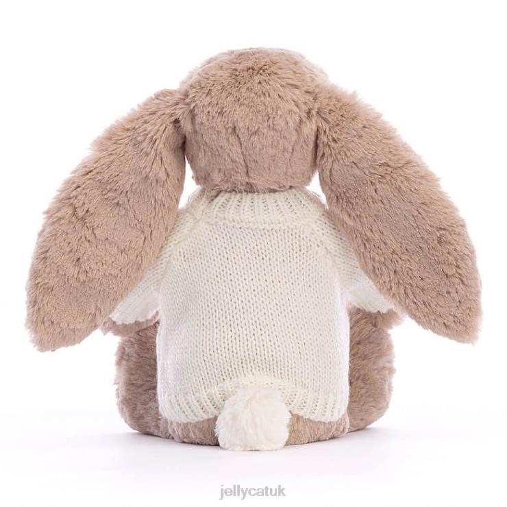 Jellycat Toy V248Z146 Bashful Bunny with Personalised Cream Jumper Beige