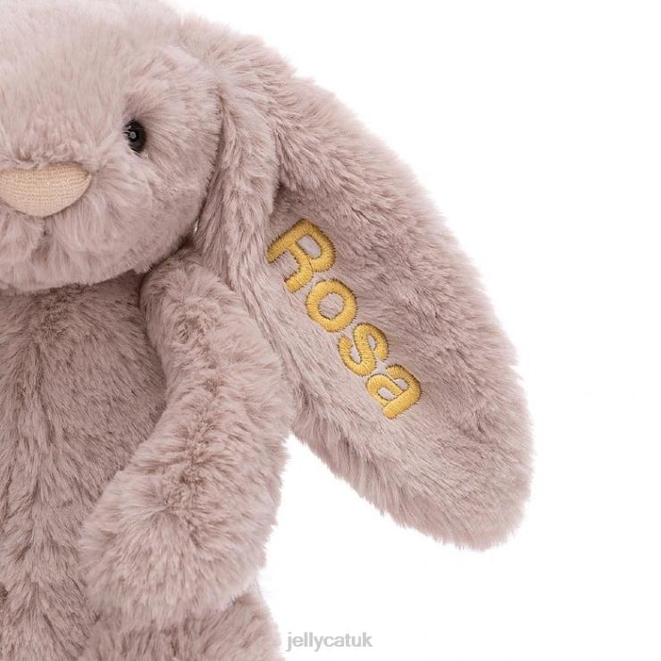 Jellycat Toy V248Z155 Personalised Bashful Luxe Bunny Rosa Medium Pink