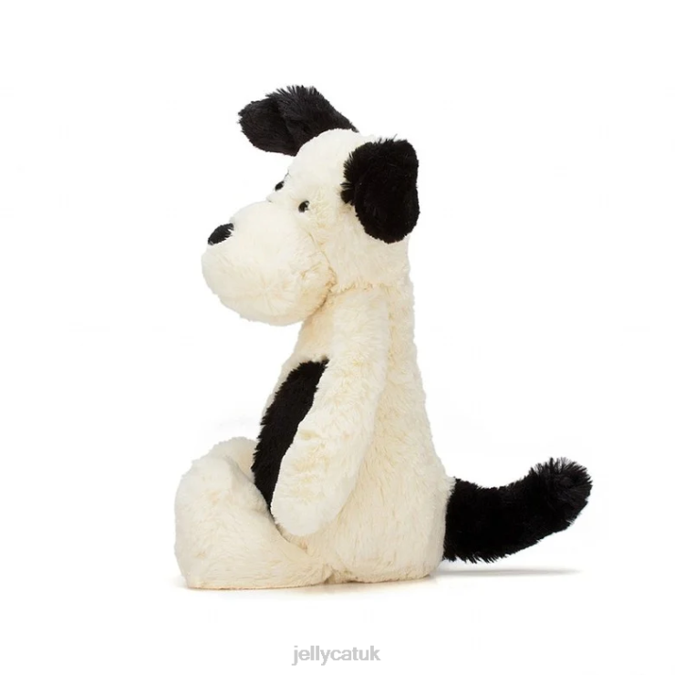 Jellycat Toy V248Z162 Bashful Black  Cream Puppy Black and White