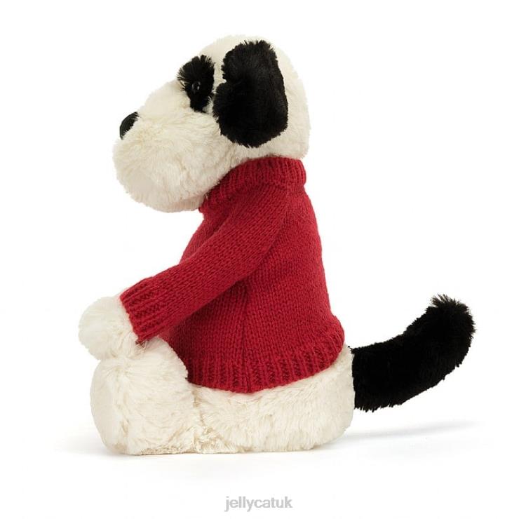 Jellycat Toy V248Z171 Bashful Black  Cream Puppy Black and White