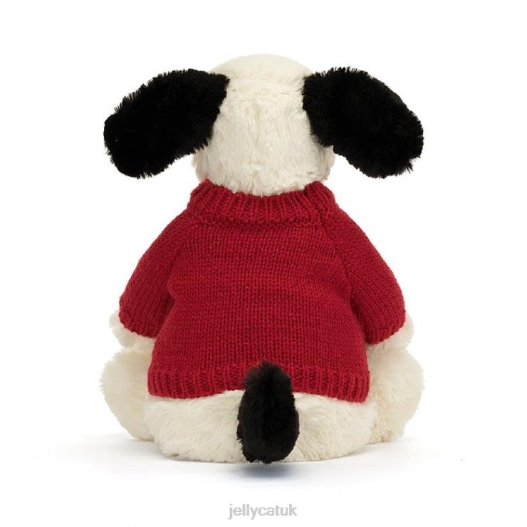 Jellycat Toy V248Z171 Bashful Black  Cream Puppy Black and White