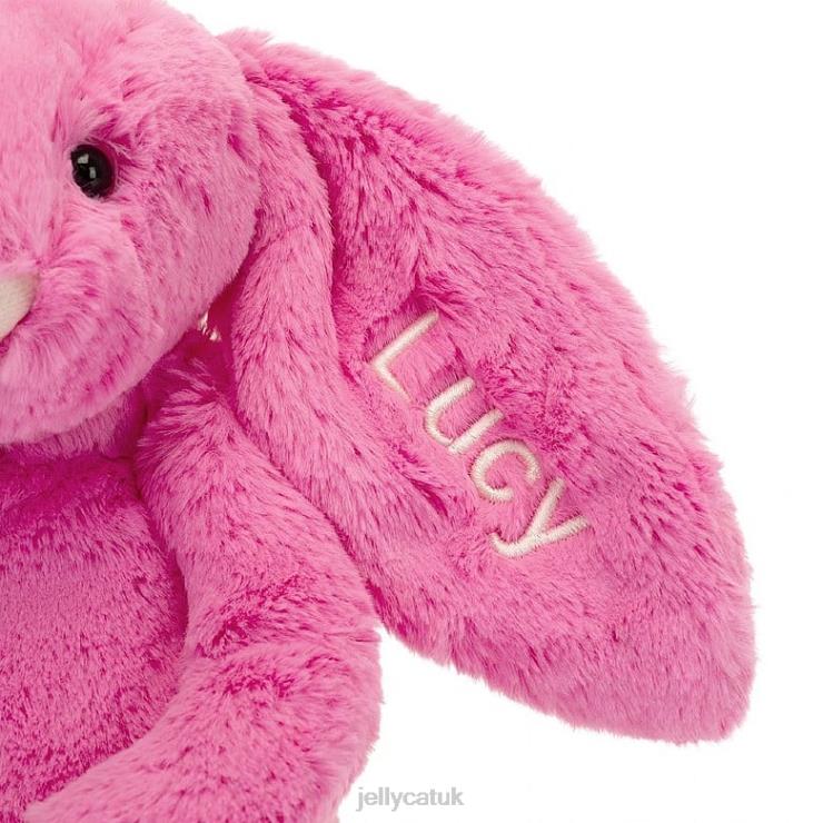 Jellycat Toy V248Z173 Personalised Bashful Bunny Medium Hot Pink