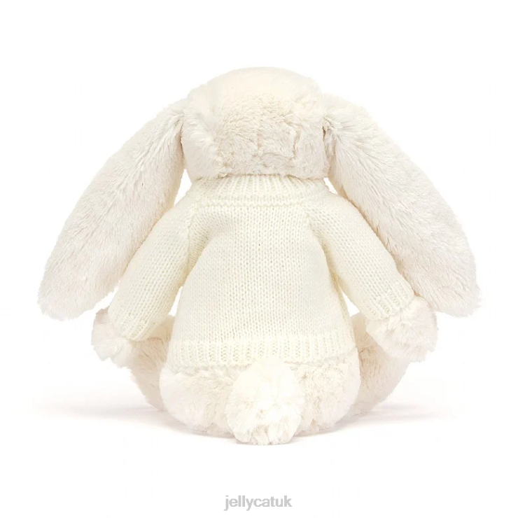 Jellycat Toy V248Z188 Bashful Twinkle Bunny with Personalised Jumper Cream