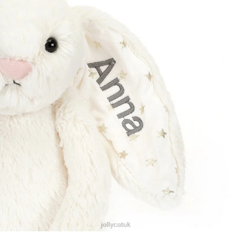 Jellycat Toy V248Z203 Personalised Bashful Twinkle Bunny Medium Cream