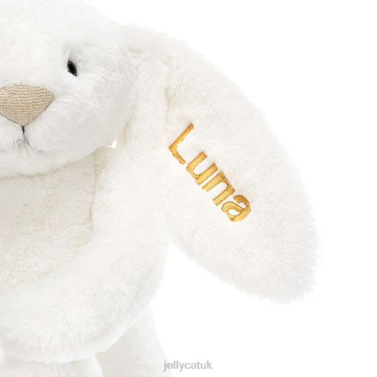 Jellycat Toy V248Z228 Personalised Bashful Luxe Bunny Luna Medium White