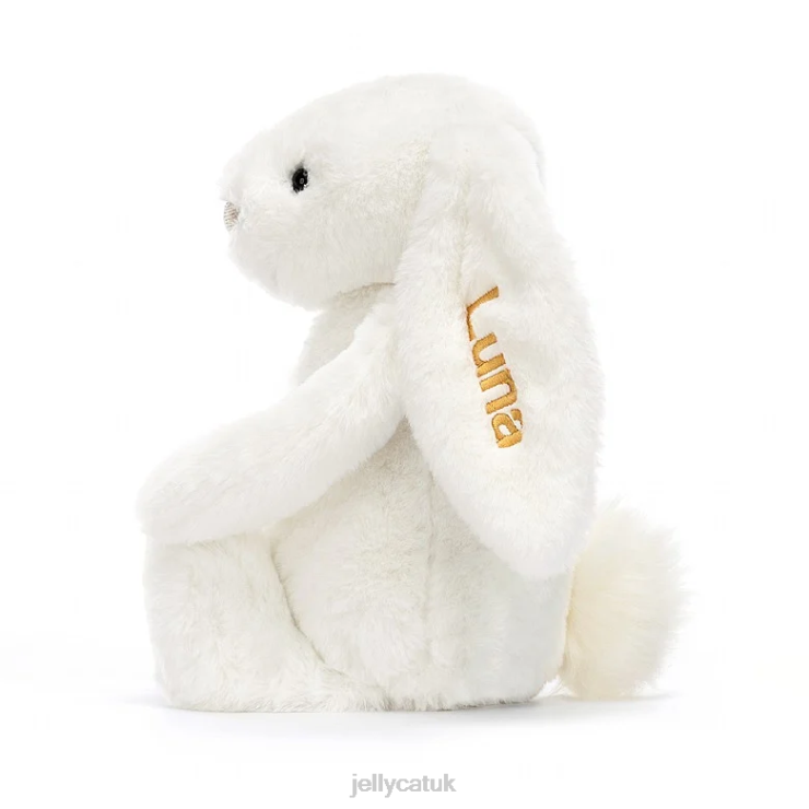 Jellycat Toy V248Z228 Personalised Bashful Luxe Bunny Luna Medium White