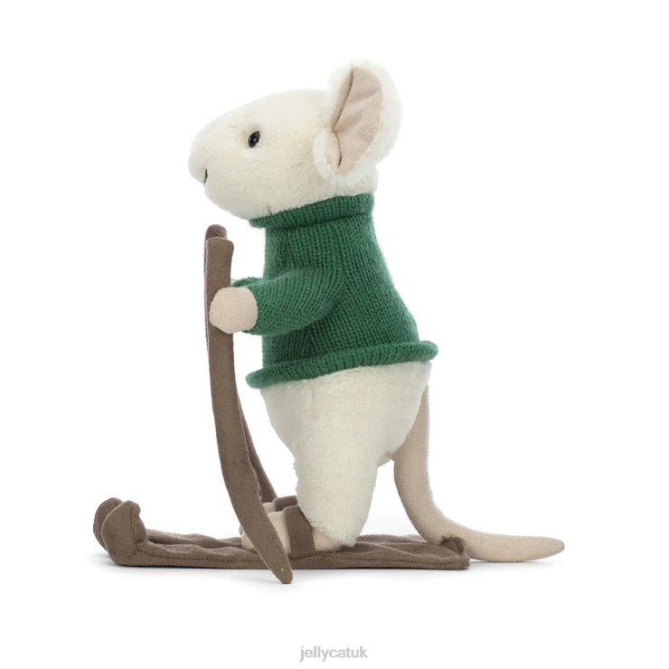 Jellycat Toy V248Z233 Merry Mouse Skiing Green