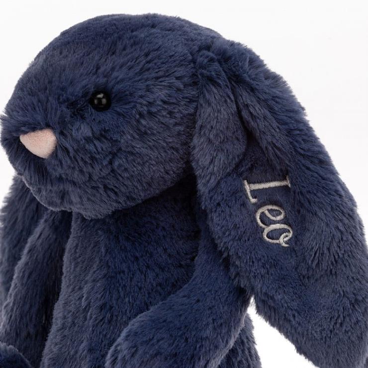 Jellycat Toy V248Z242 Personalised Bashful Bunny Medium Navy