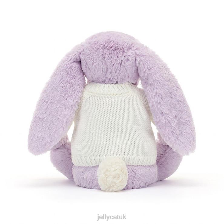 Jellycat Toy V248Z268 Blossom Jasmine Bunny with Personalised Cream Jumper Purple