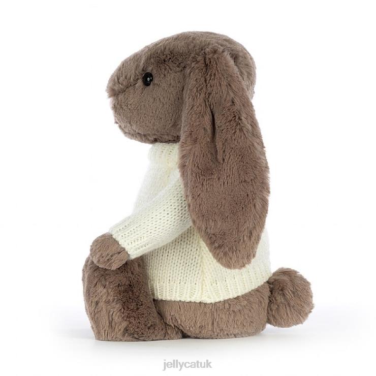 Jellycat Toy V248Z281 Bashful Truffle Bunny with Personalised Cream Jumper Brown