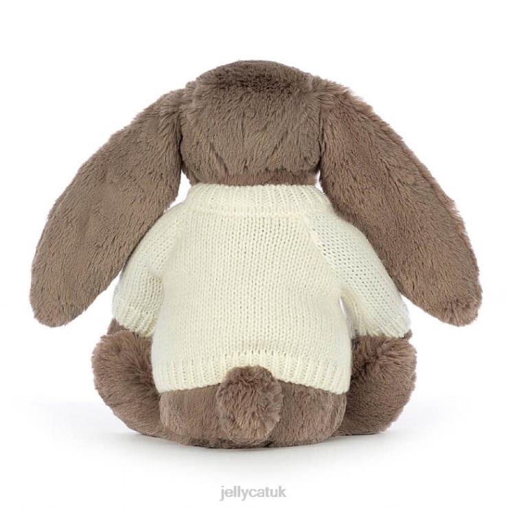 Jellycat Toy V248Z281 Bashful Truffle Bunny with Personalised Cream Jumper Brown