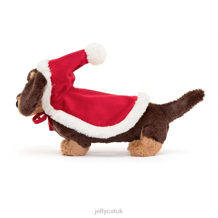 Jellycat Toy V248Z29 Winter Warmer Otto Sausage Dog Brown