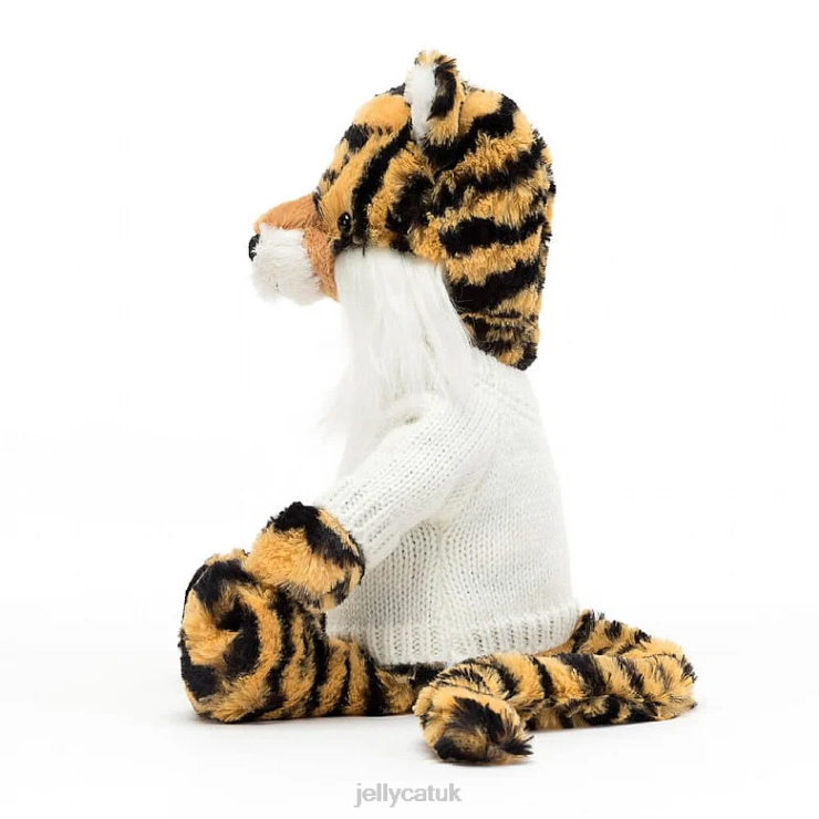 Jellycat Toy V248Z327 Bashful Tiger with Personalised Cream Jumper Multi-colour