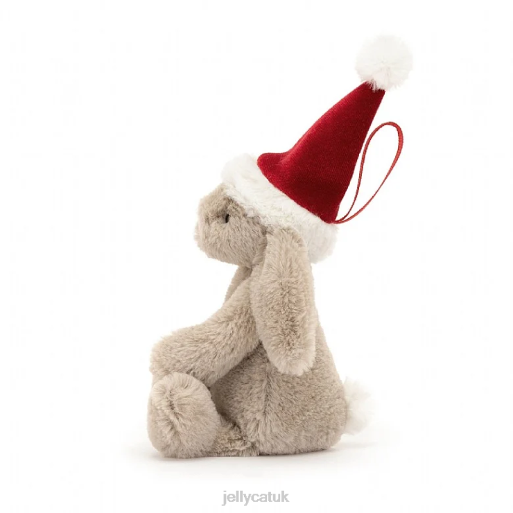 Jellycat Toy V248Z347 Bashful Christmas Bunny Decoration Beige