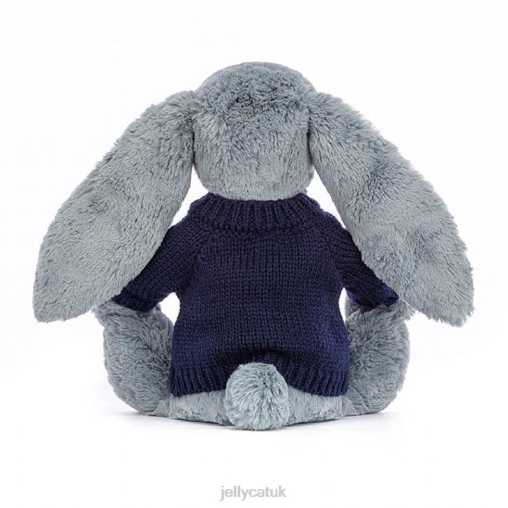 Jellycat Toy V248Z436 Blossom Dusky with Personalised Navy Jumper Blue