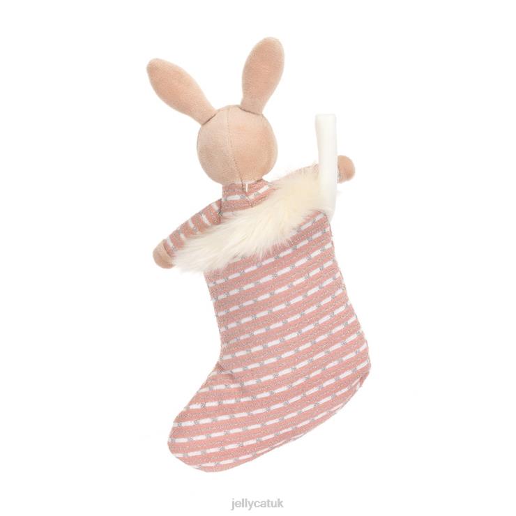 Jellycat Toy V248Z443 Shimmer Stocking Bunny Beige