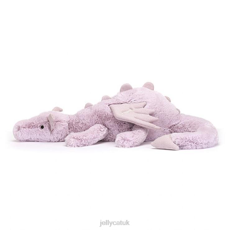 Jellycat Toy V248Z456 Personalised Lavender Dragon Huge Lilac