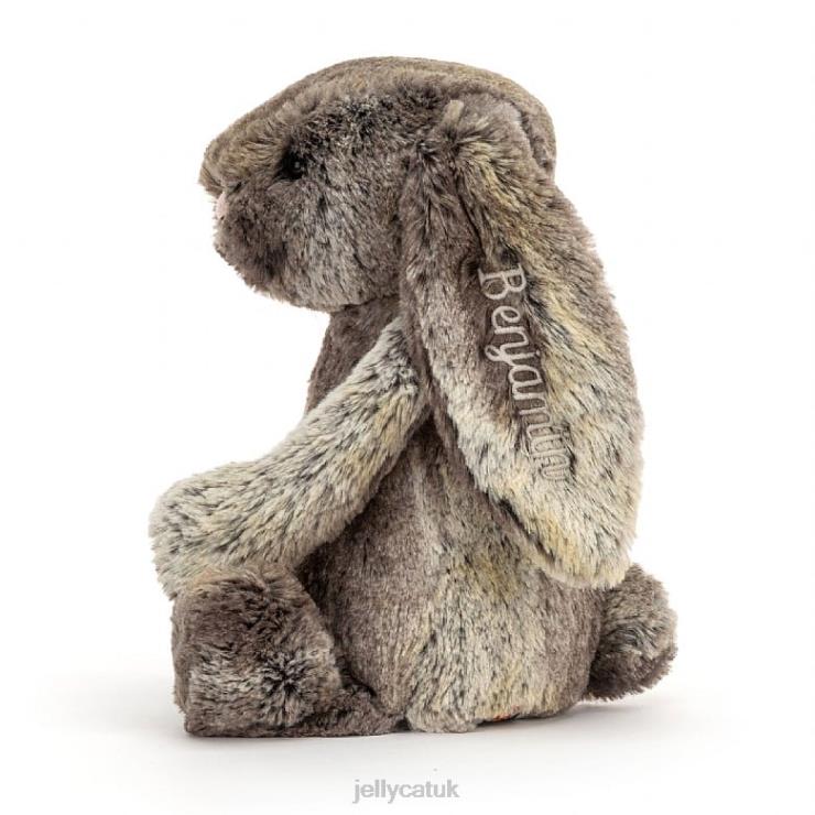 Jellycat Toy V248Z478 Personalised Bashful Cottontail Bunny Medium Grey