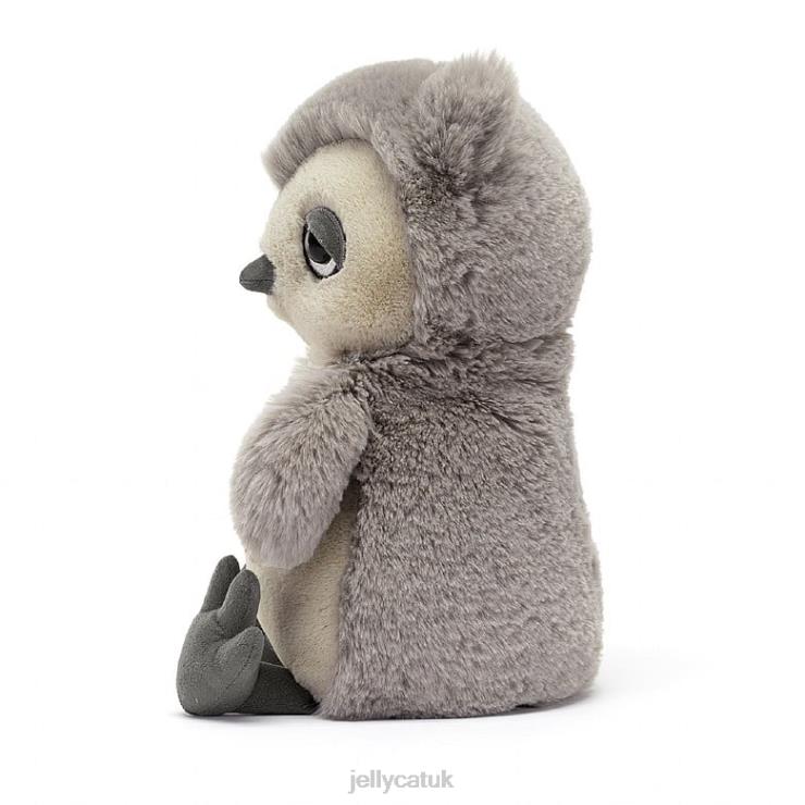 Jellycat Toy V248Z494 Snoozling Owl Grey and White