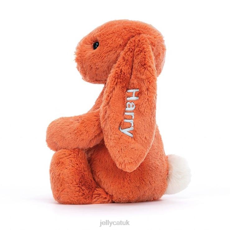 Jellycat Toy V248Z502 Personalised Bashful Tangerine Bunny Medium Orange