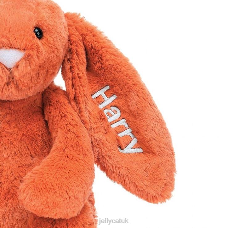 Jellycat Toy V248Z502 Personalised Bashful Tangerine Bunny Medium Orange