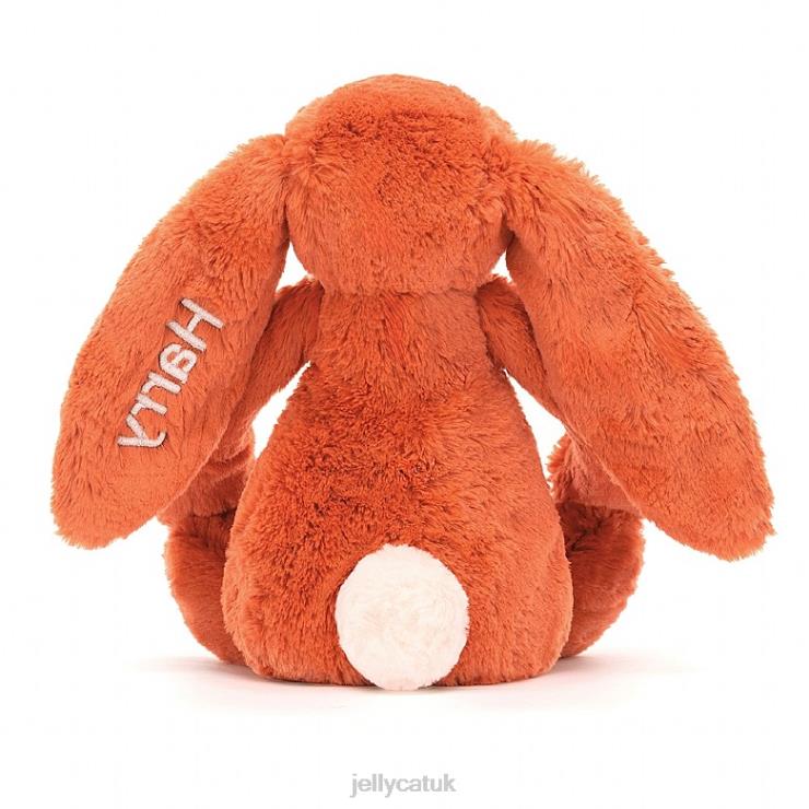 Jellycat Toy V248Z502 Personalised Bashful Tangerine Bunny Medium Orange