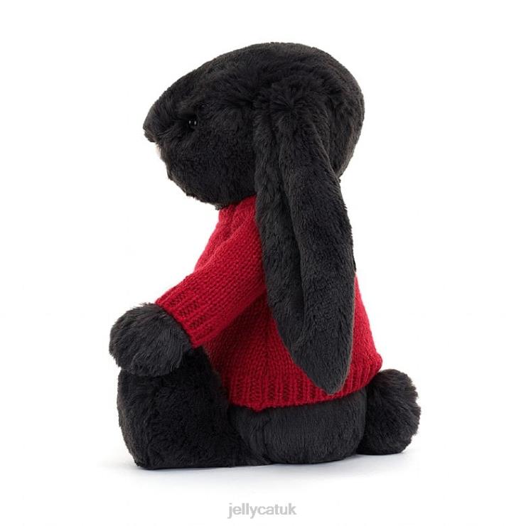 Jellycat Toy V248Z519 Bashful y Bunny with Personalised Red Jumper Ink