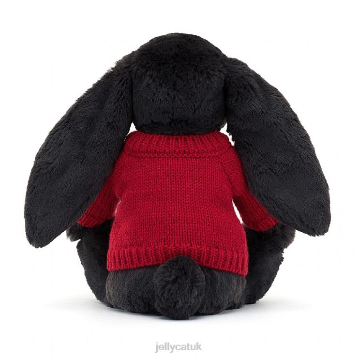 Jellycat Toy V248Z519 Bashful y Bunny with Personalised Red Jumper Ink