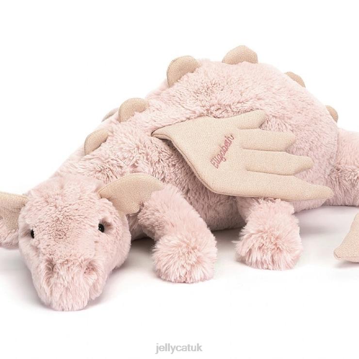 Jellycat Toy V248Z523 Personalised Rose Dragon Huge Pink