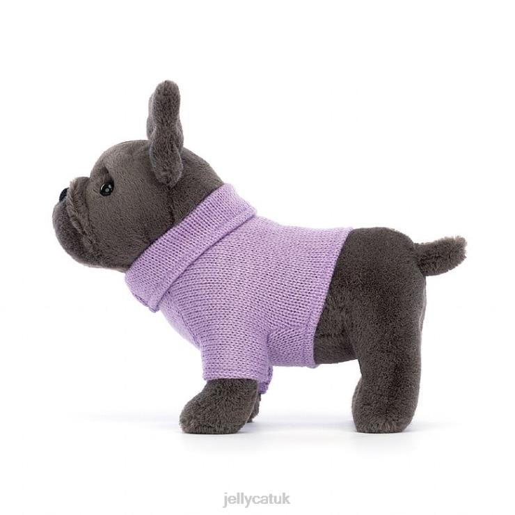 Jellycat Toy V248Z540 Sweater French Bulldog Purple Ink